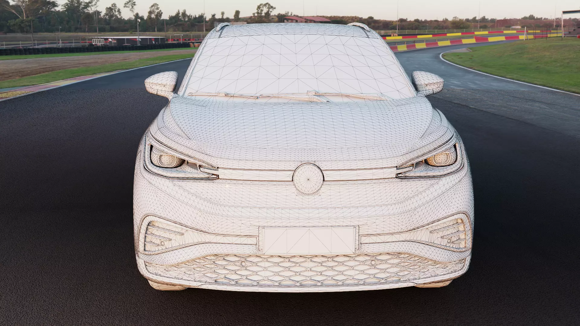 2025 Volkswagen ID4 X with lowpoly interior Low-poly 3D model_9