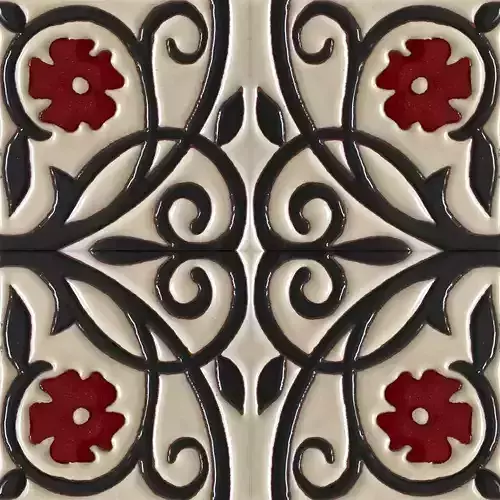 Floral Scroll Talavera Ceramic Tiles