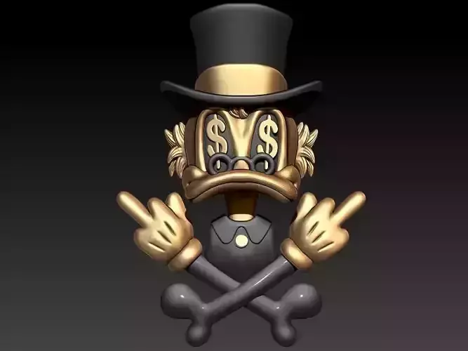 Golden Money MCDuck 3D Character Sculpture
