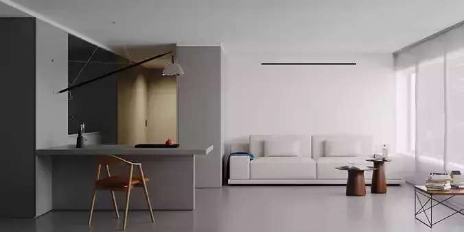 Modern living room dining room interior scenes 473