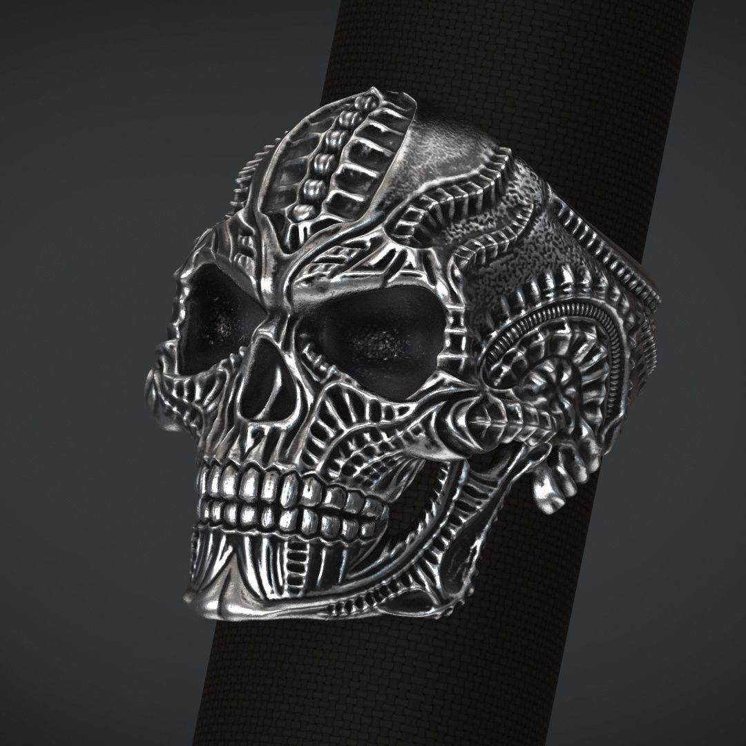 Ring Skull Biomechanics  STL 3d model for 3d printing 3D print model_4
