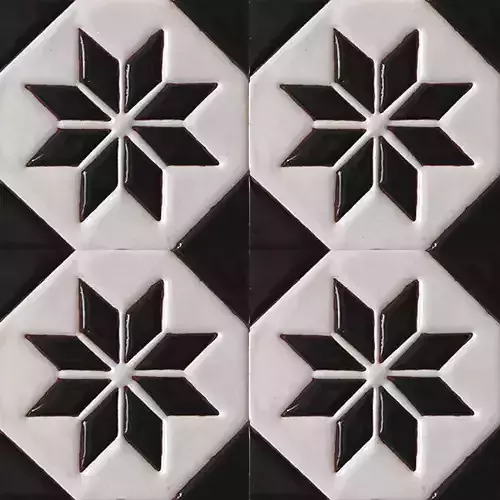 Black and White Star Tiles