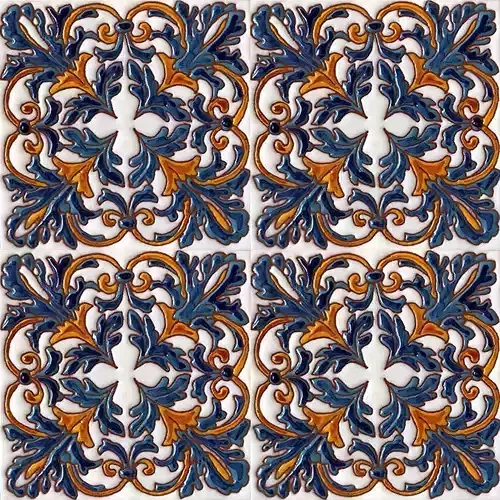 Ornate Acanthus Talavera Tiles 