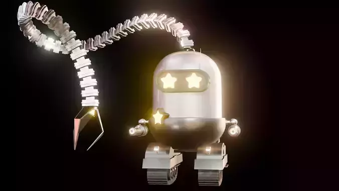 worrior Robot with Articulated Claw Arm