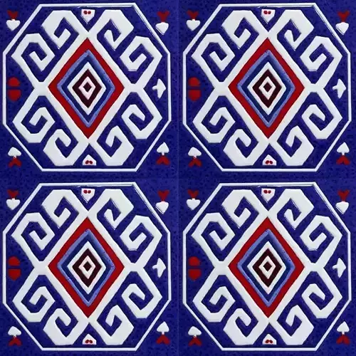 Blue Geometric Talavera Ceramic Tiles 