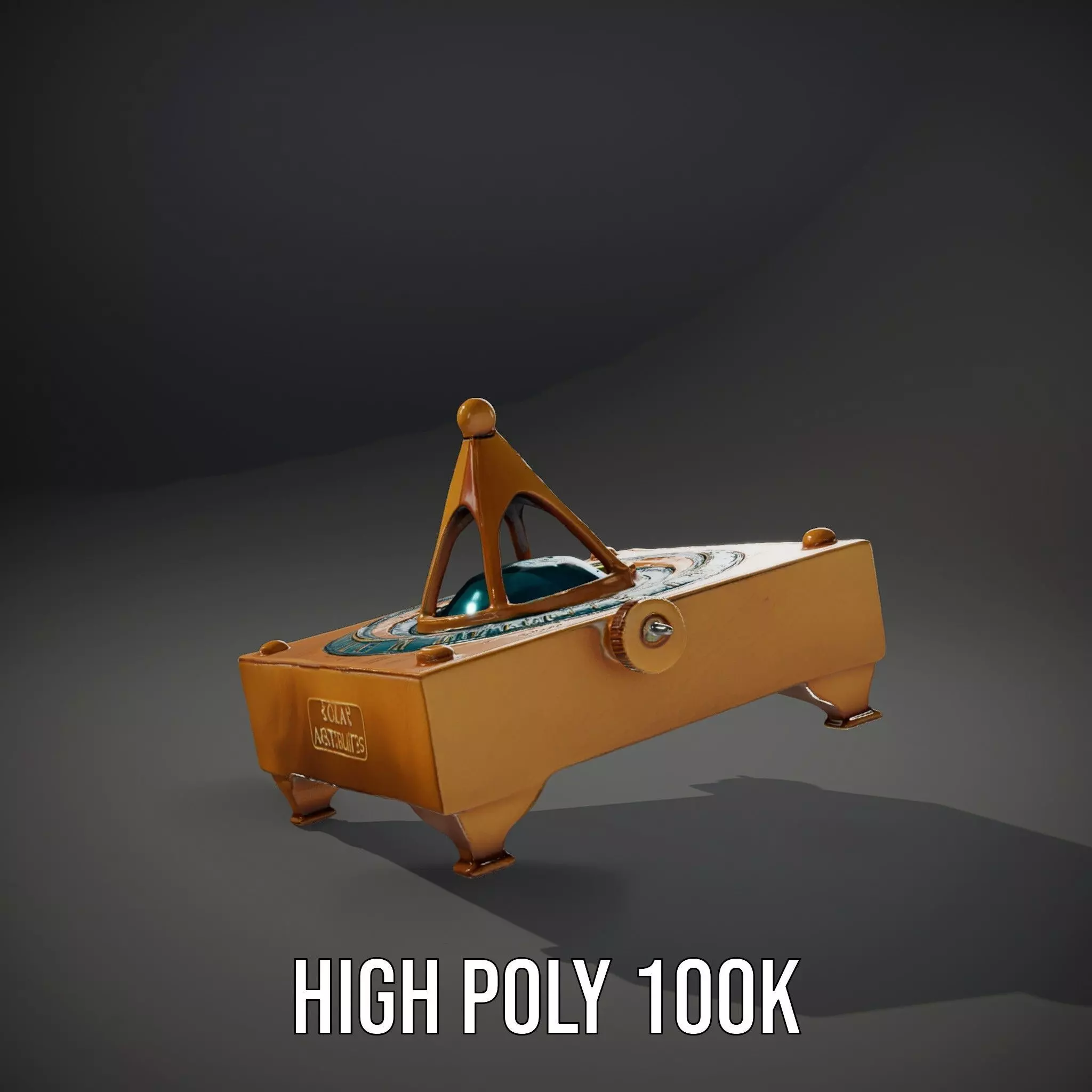 Golden Astro Sundial model pack Low-poly 3D model_9