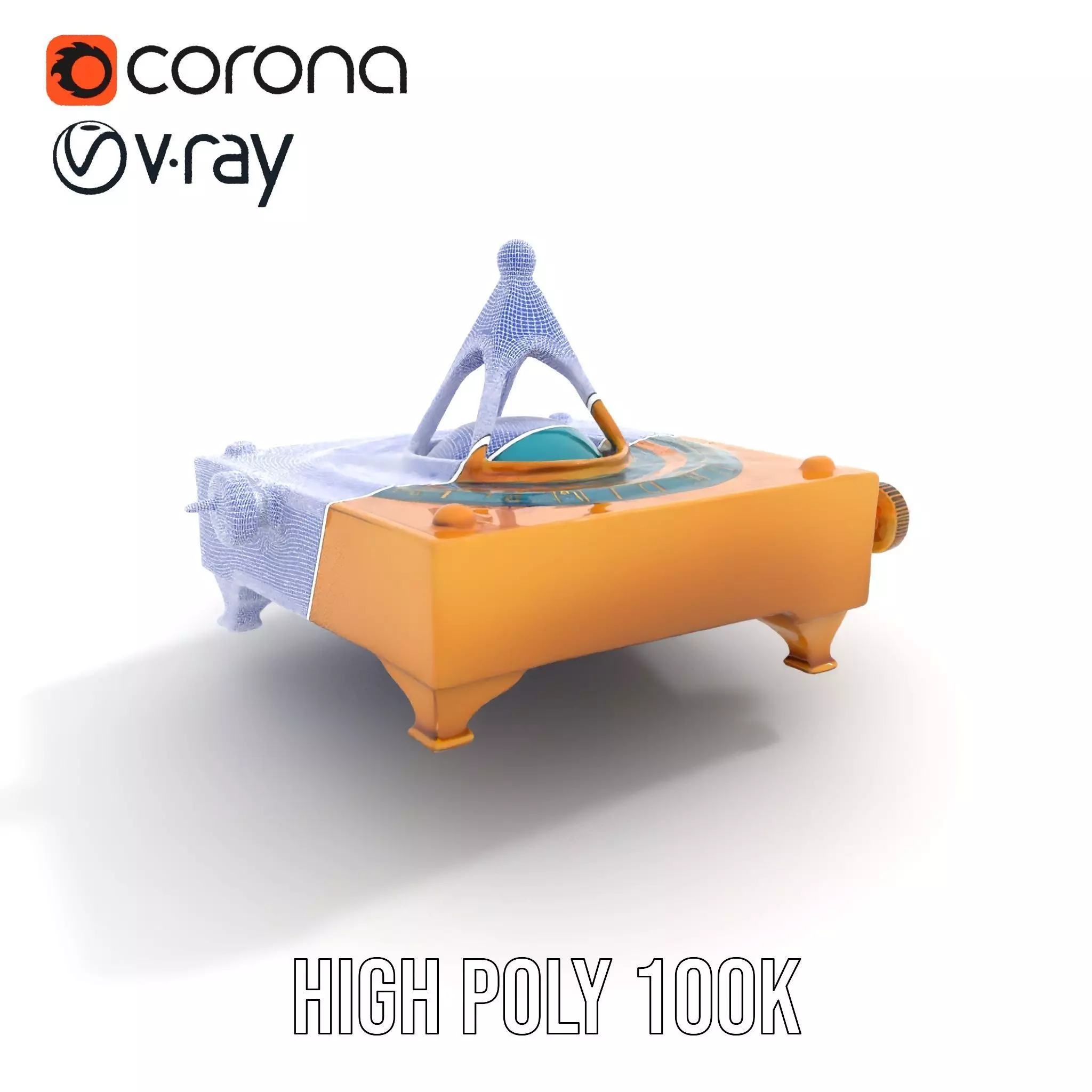 Golden Astro Sundial model pack Low-poly 3D model_30