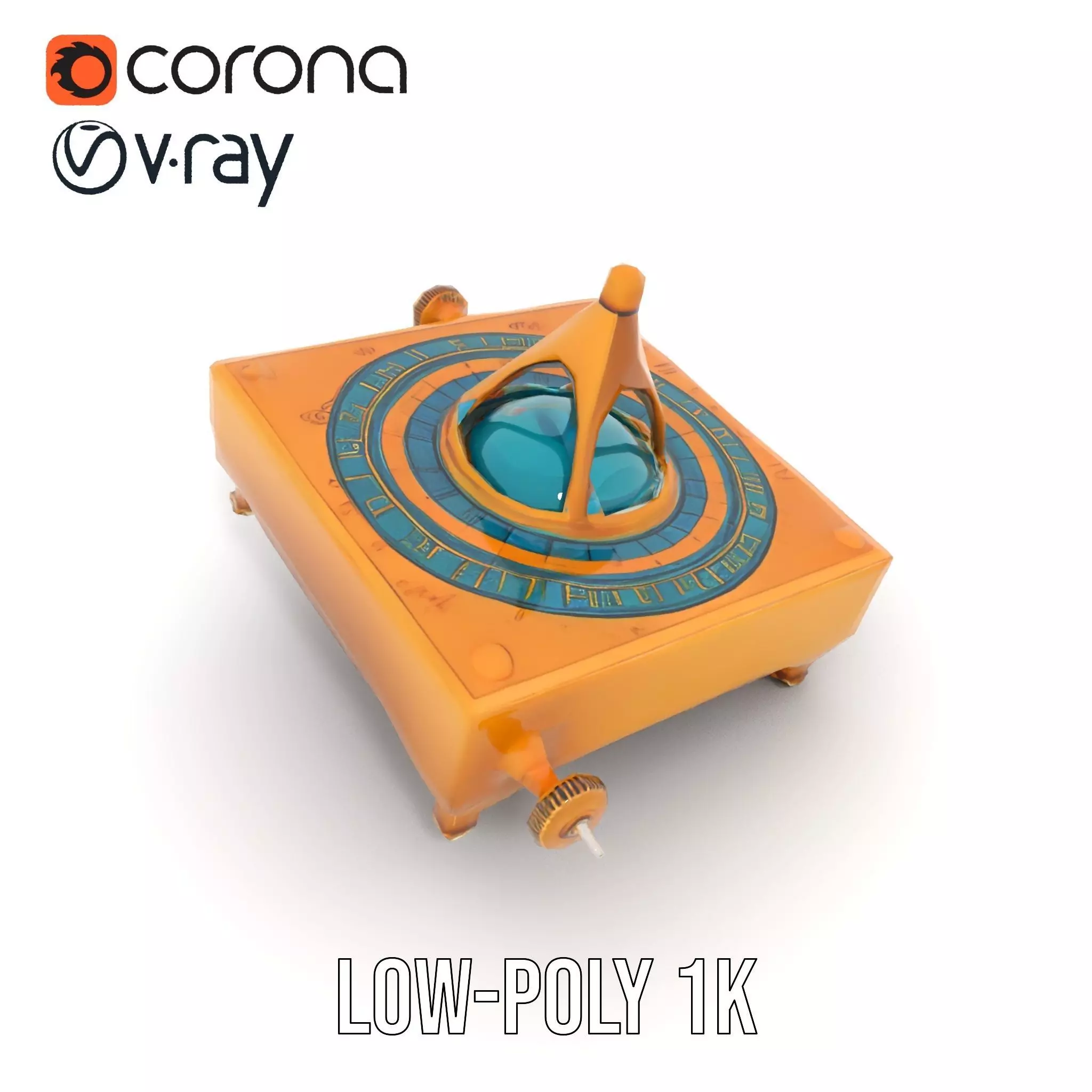 Golden Astro Sundial model pack Low-poly 3D model_21