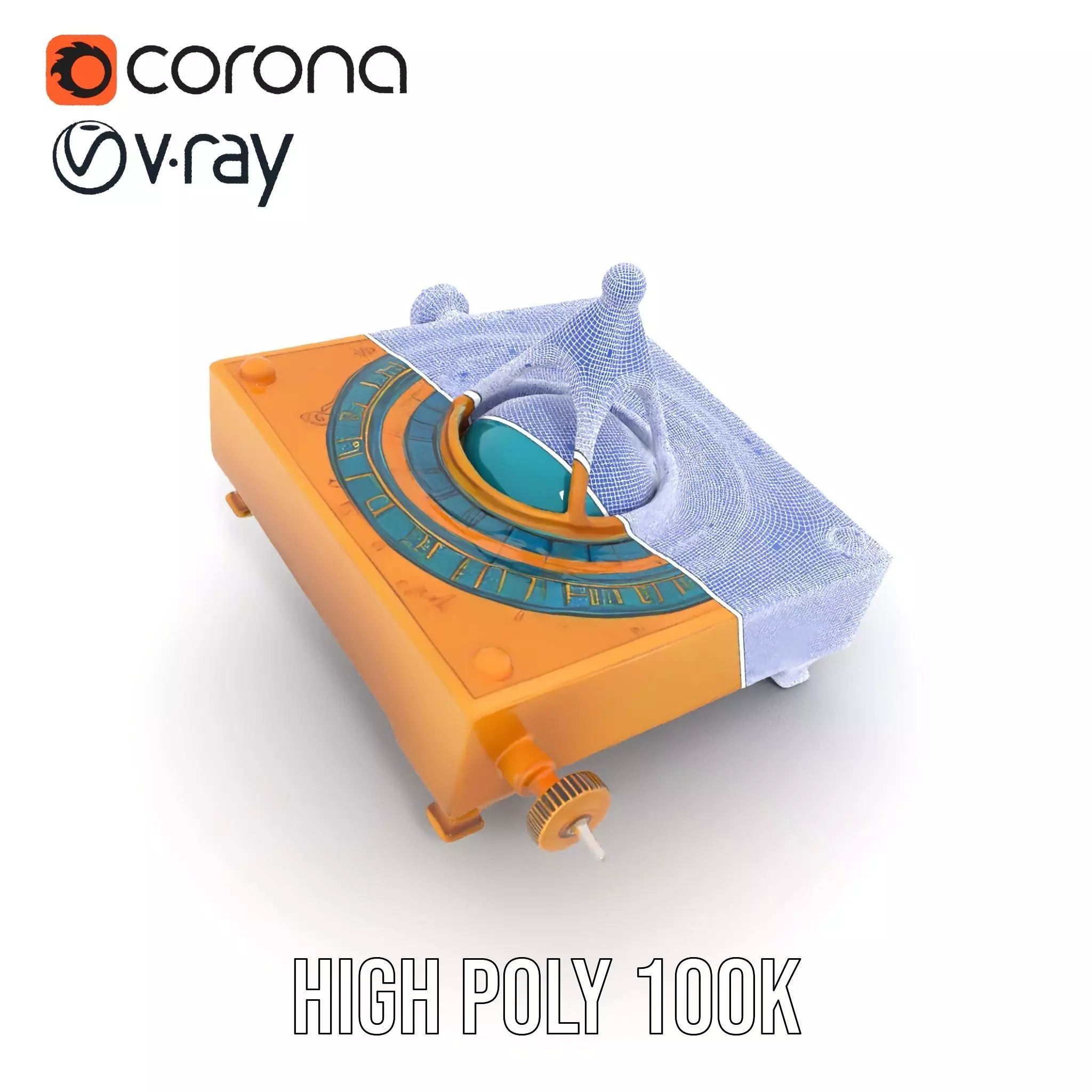 Golden Astro Sundial model pack Low-poly 3D model_27