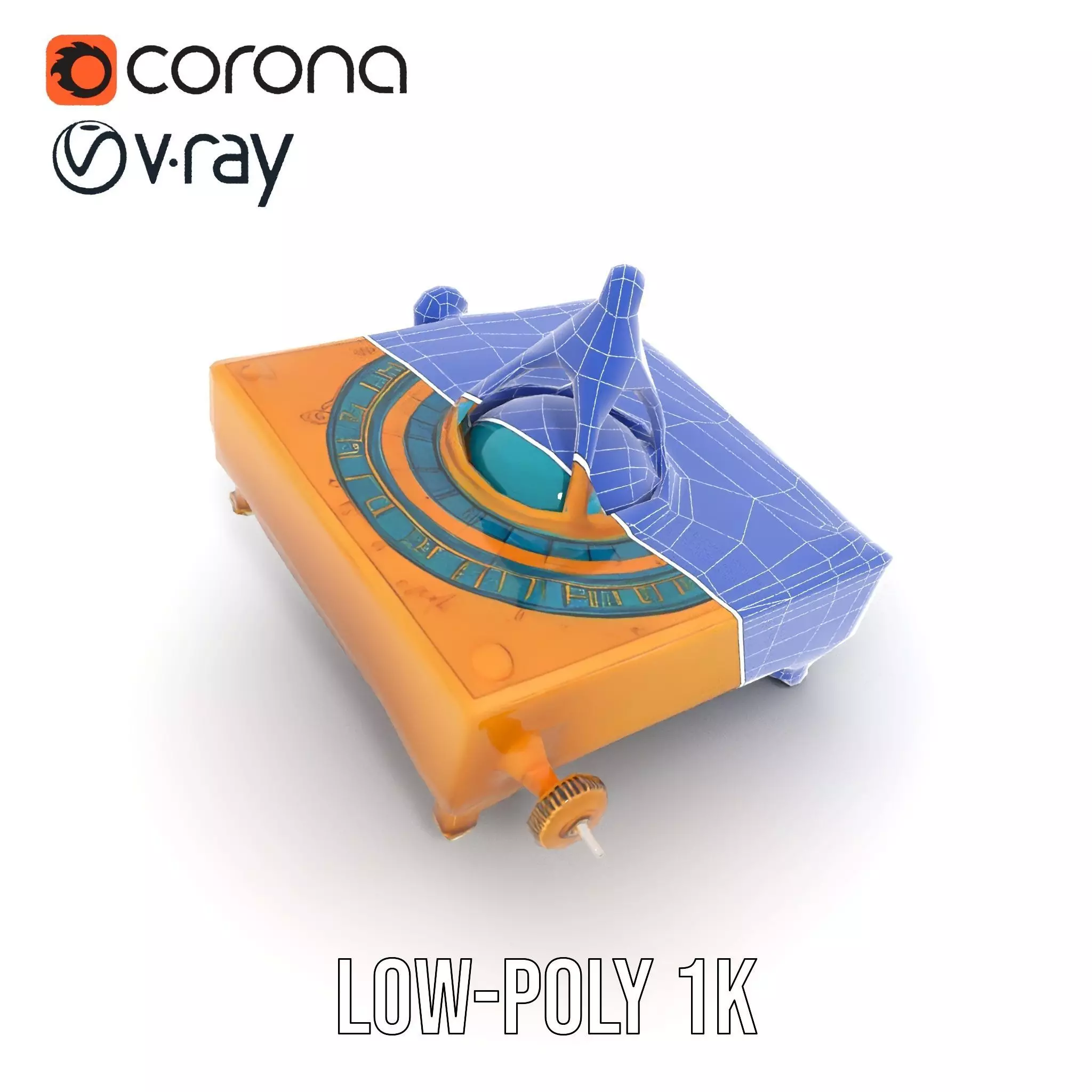 Golden Astro Sundial model pack Low-poly 3D model_26