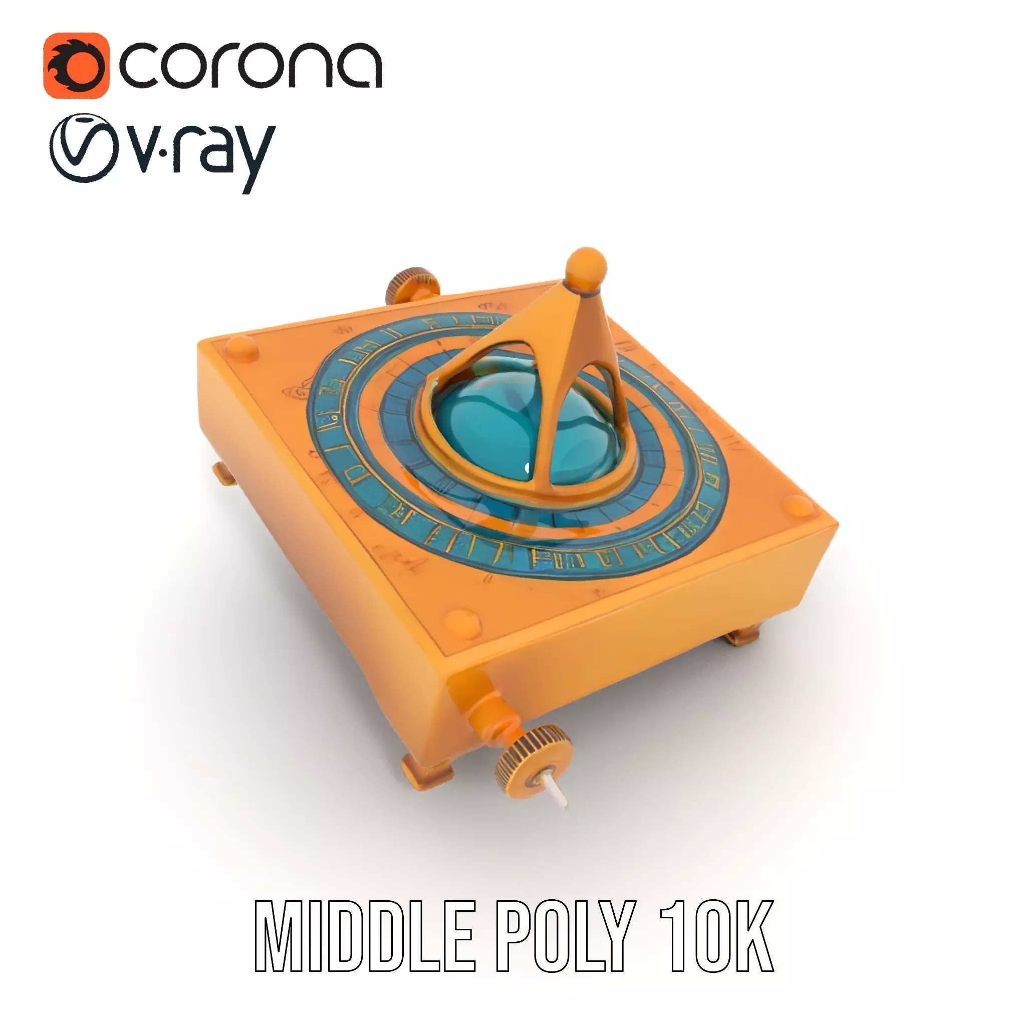 Golden Astro Sundial model pack Low-poly 3D model_22