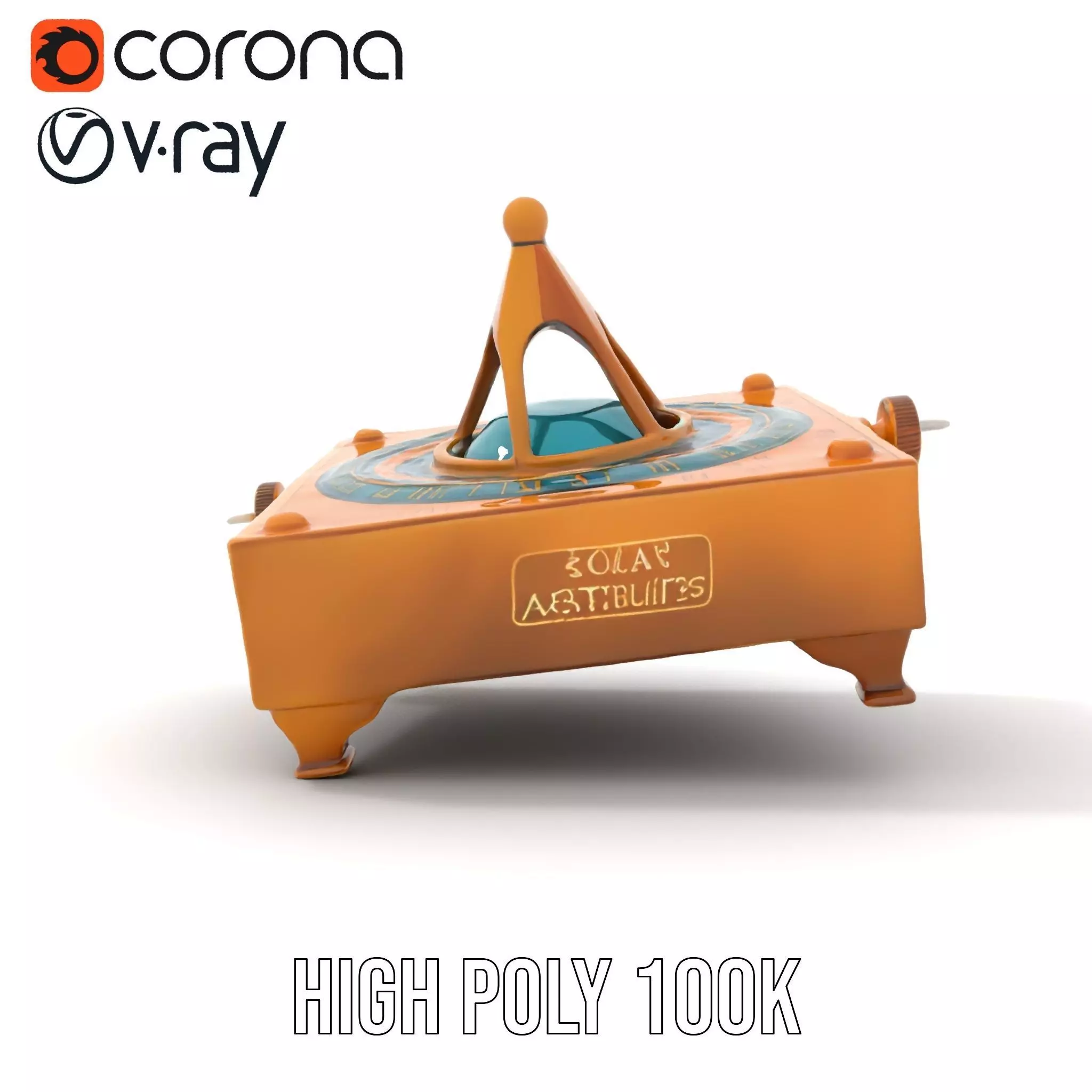 Golden Astro Sundial model pack Low-poly 3D model_33
