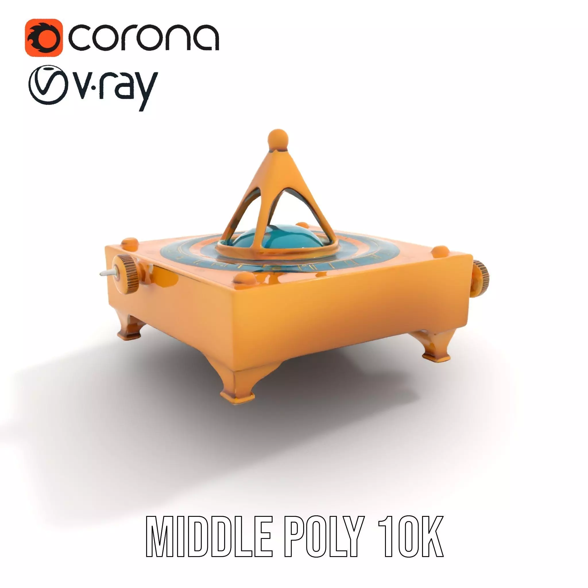 Golden Astro Sundial model pack Low-poly 3D model_7