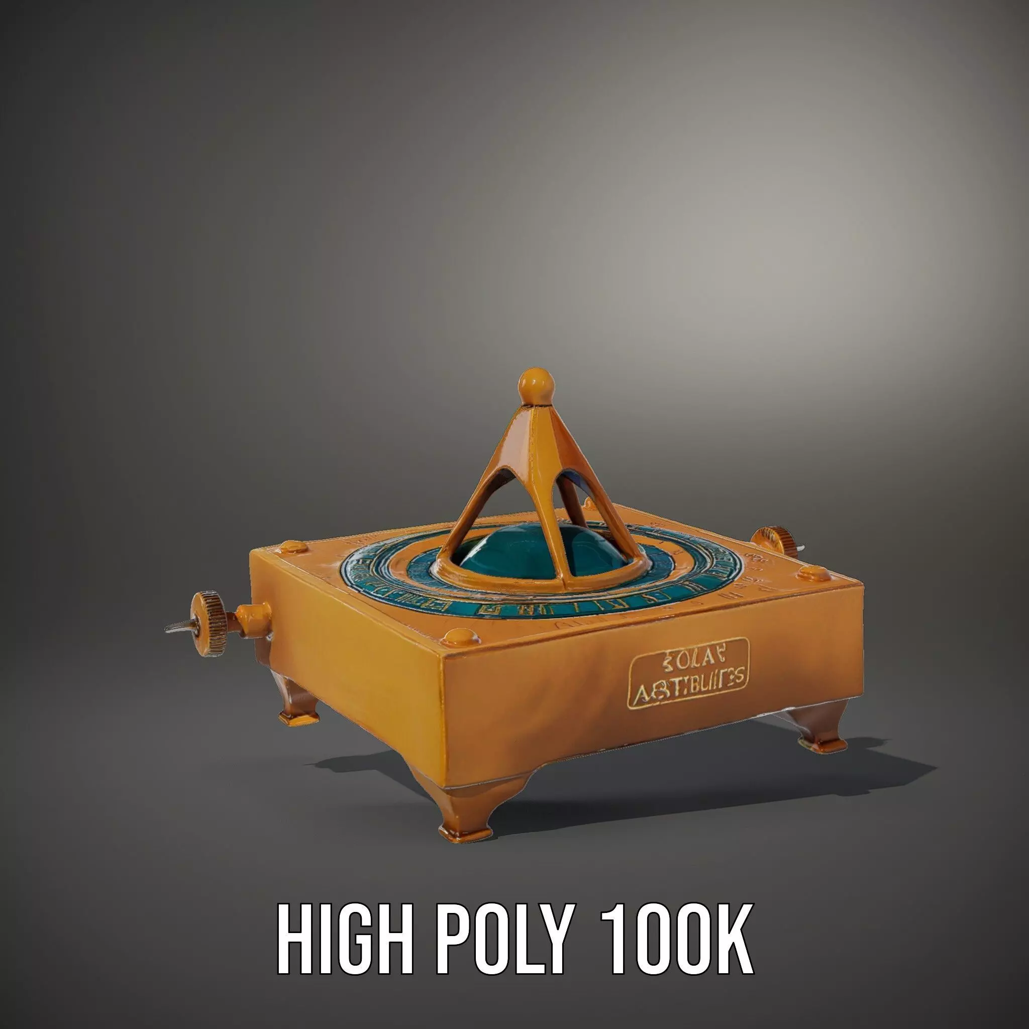 Golden Astro Sundial model pack Low-poly 3D model_11