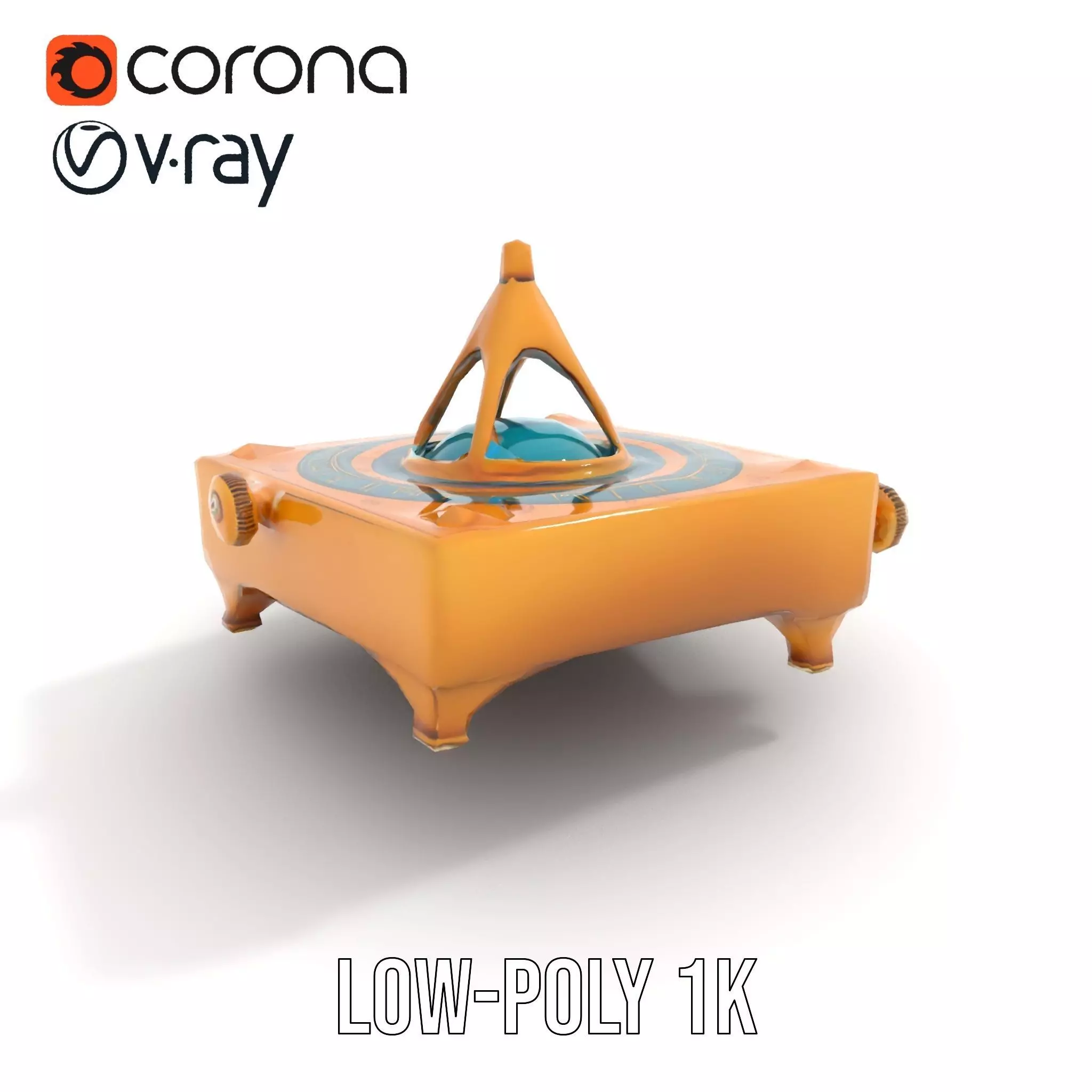 Golden Astro Sundial model pack Low-poly 3D model_8