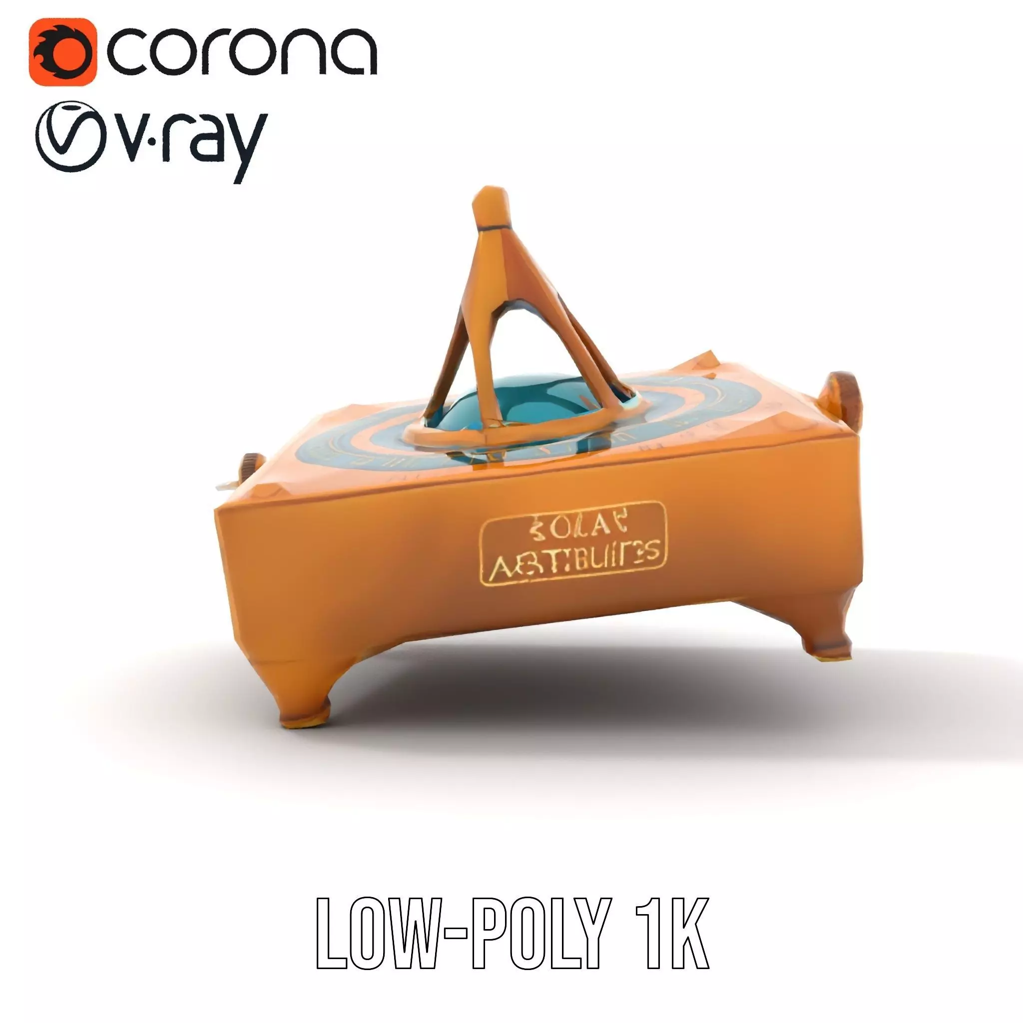 Golden Astro Sundial model pack Low-poly 3D model_10