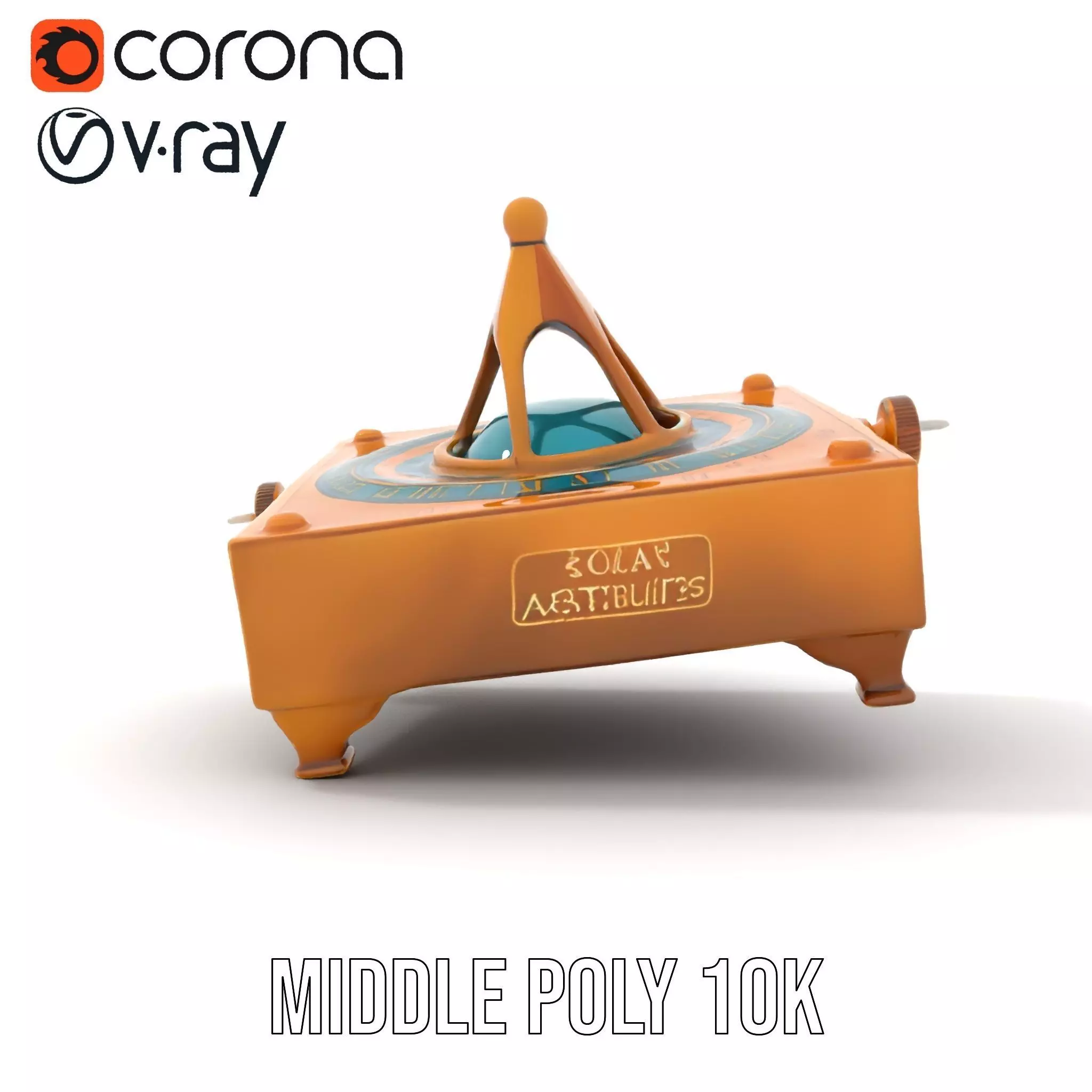 Golden Astro Sundial model pack Low-poly 3D model_20