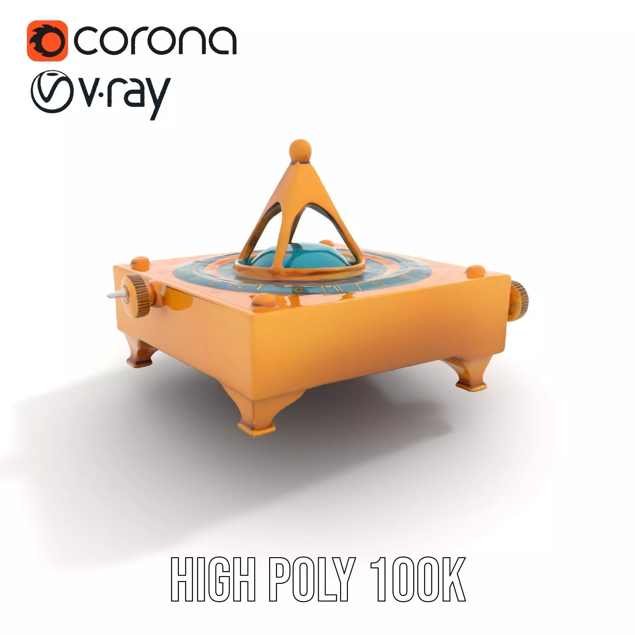 Golden Astro Sundial model pack Low-poly 3D model_14