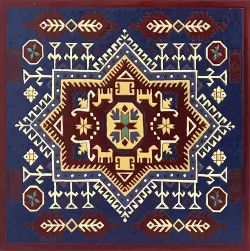 Caucasian Rug Medallion Tile Texture 