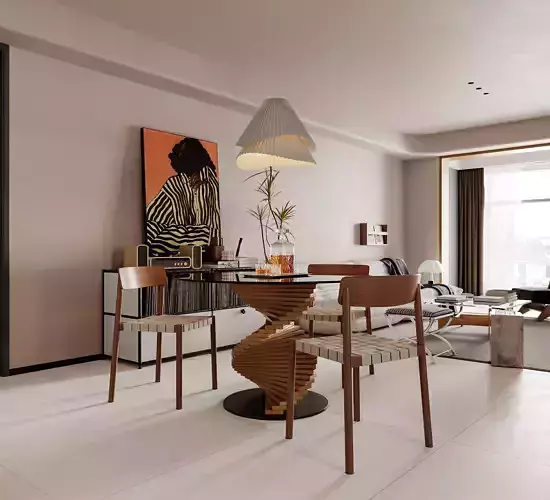 Modern living room dining room interior scenes 476