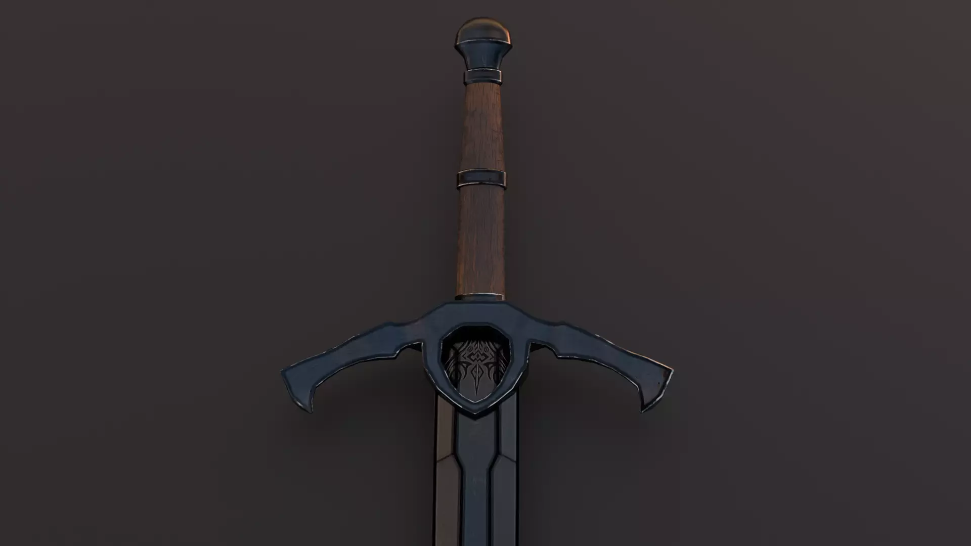 Dark Knight Greatsword Game Ready PBR Medieval Fantasy Weapon Low-poly 3D model_6