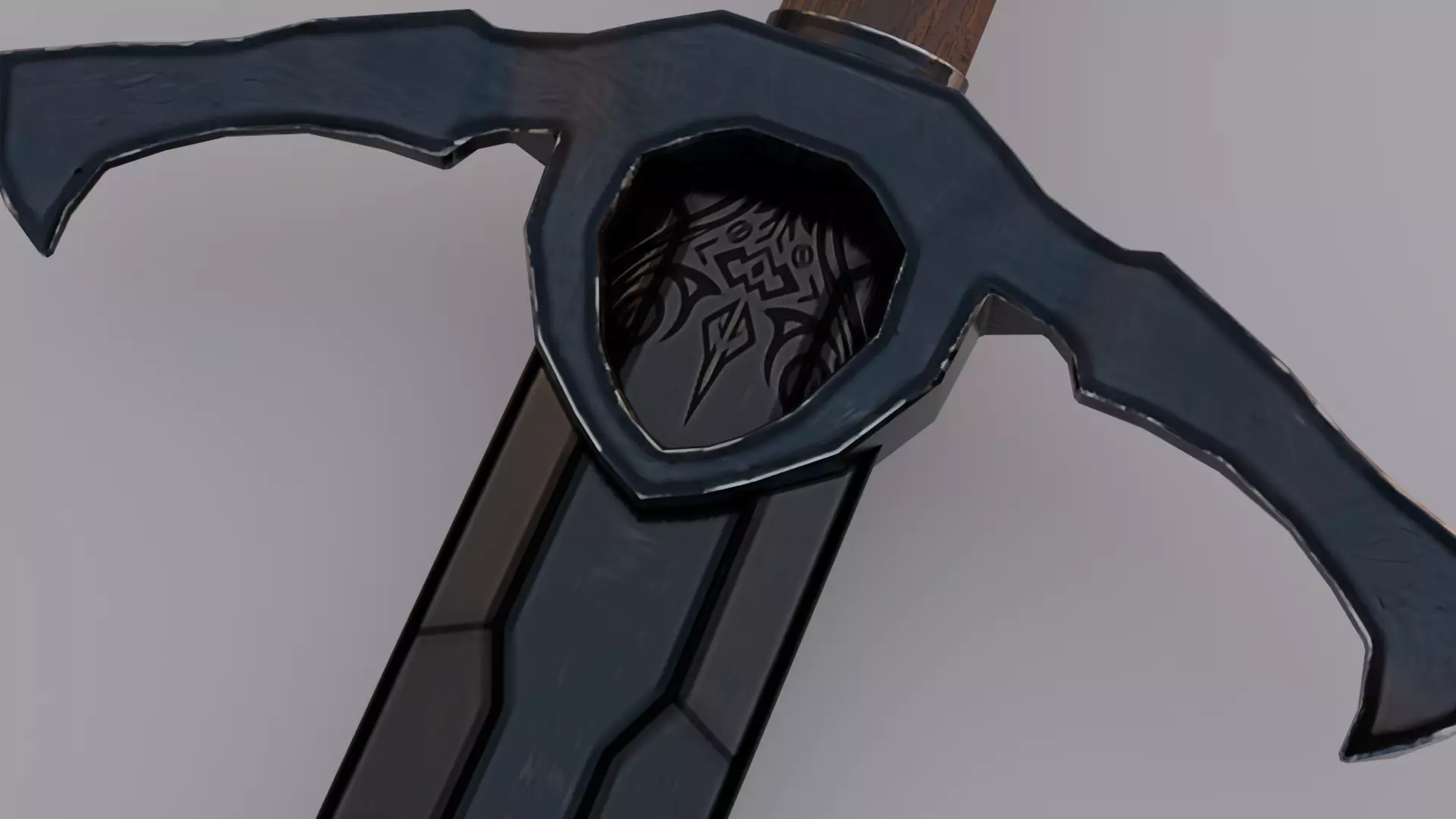 Dark Knight Greatsword Game Ready PBR Medieval Fantasy Weapon Low-poly 3D model_1