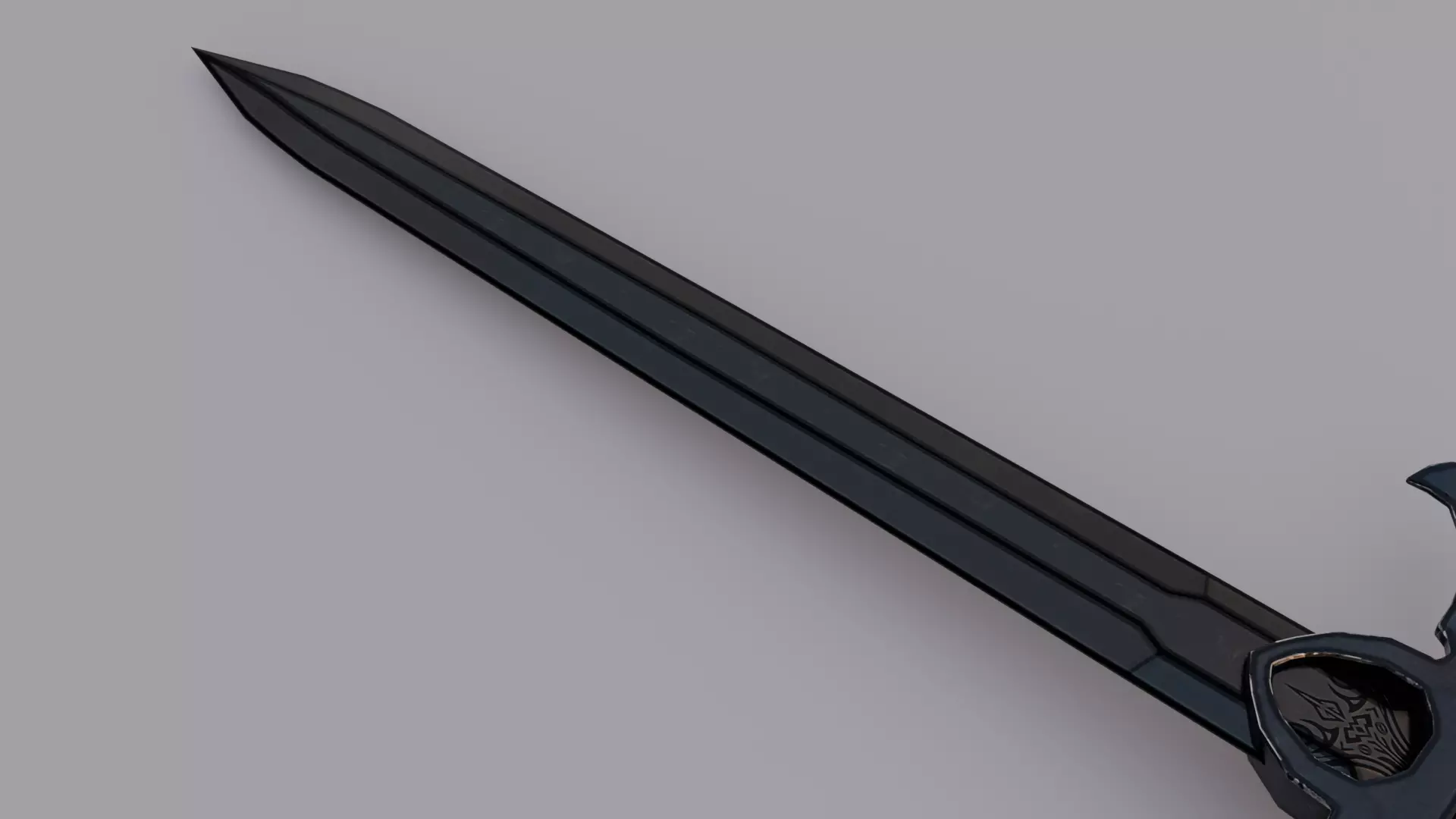 Dark Knight Greatsword Game Ready PBR Medieval Fantasy Weapon Low-poly 3D model_4