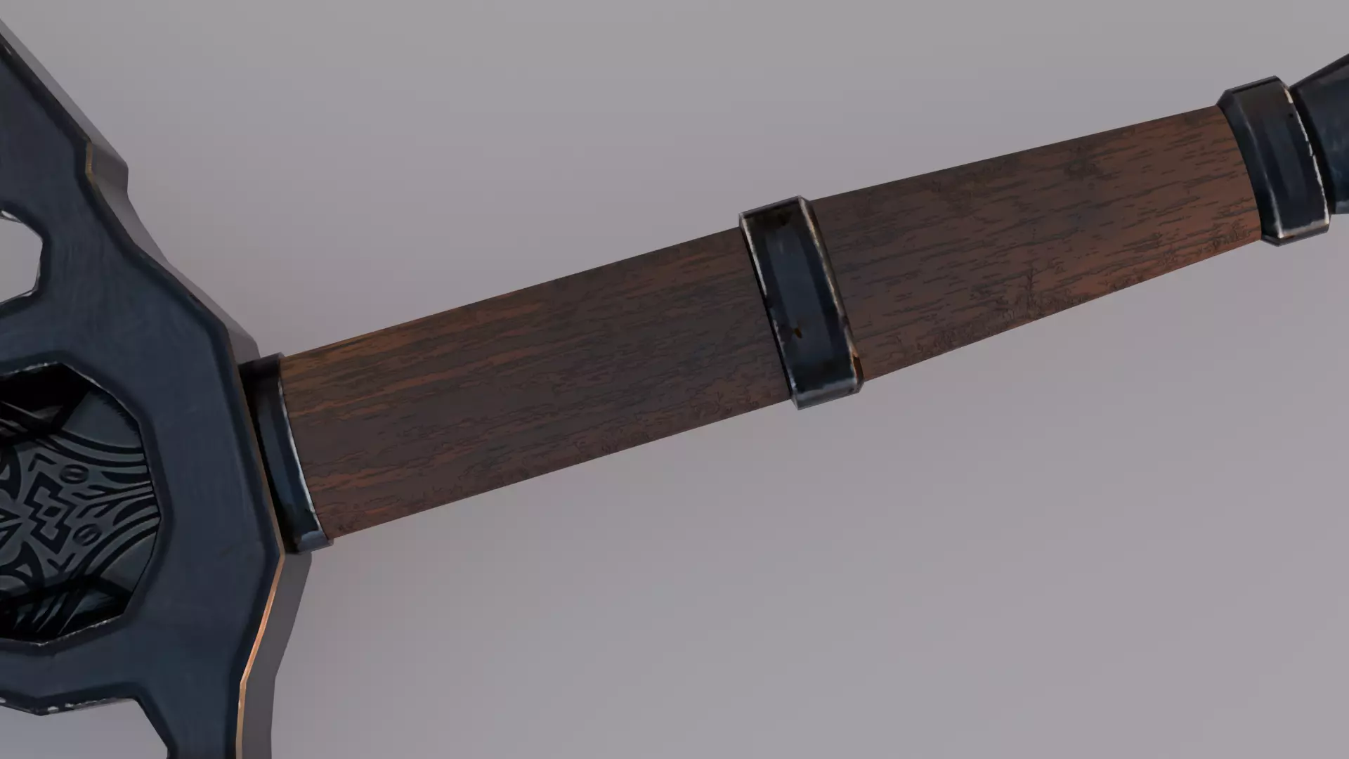 Dark Knight Greatsword Game Ready PBR Medieval Fantasy Weapon Low-poly 3D model_2