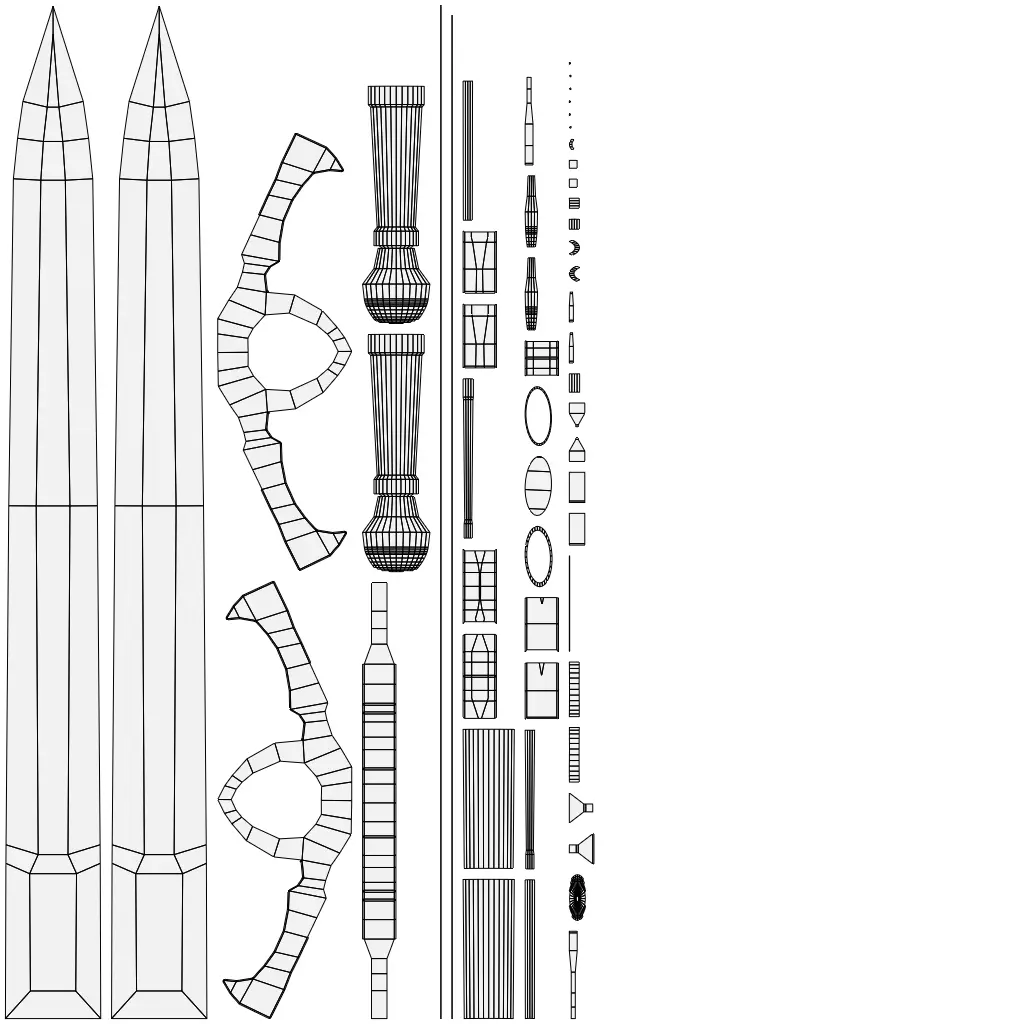Dark Knight Greatsword Game Ready PBR Medieval Fantasy Weapon Low-poly 3D model_7