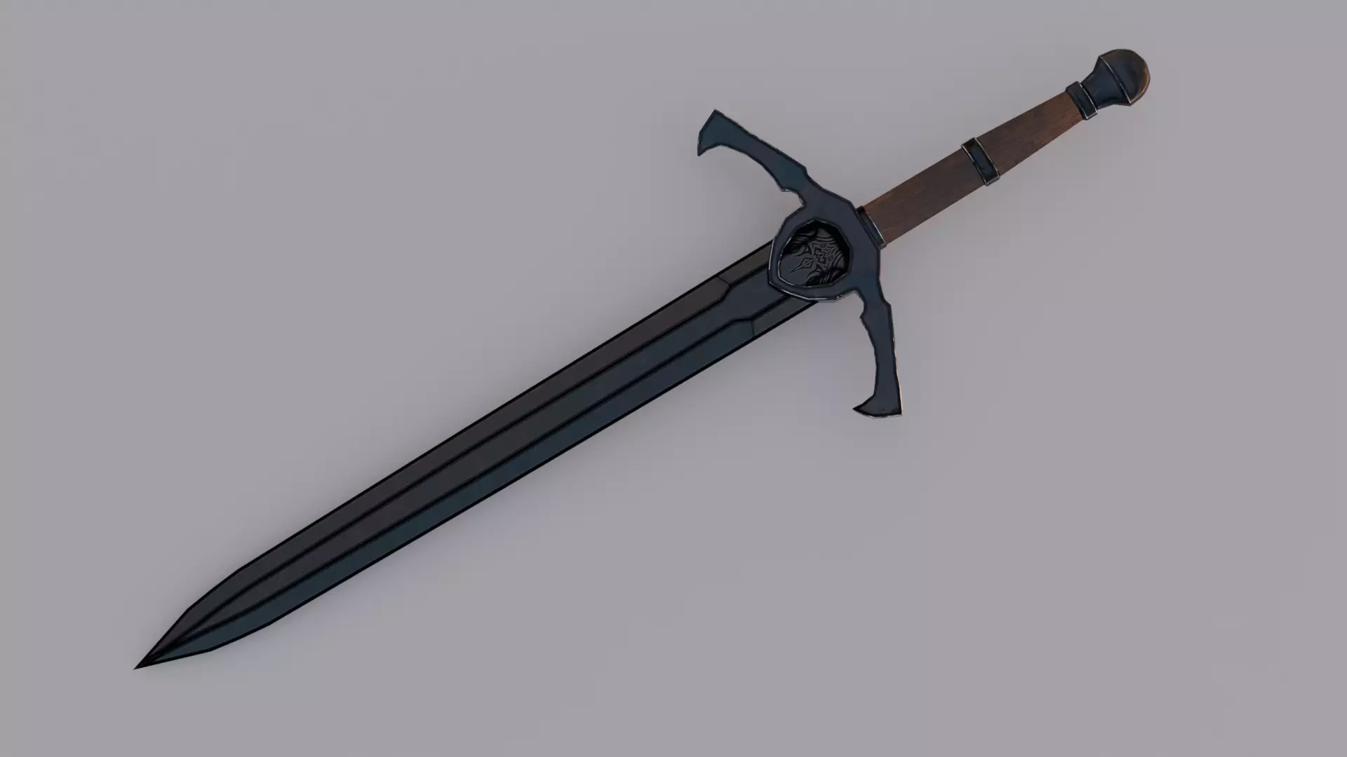 Dark Knight Greatsword Game Ready PBR Medieval Fantasy Weapon Low-poly 3D model_3