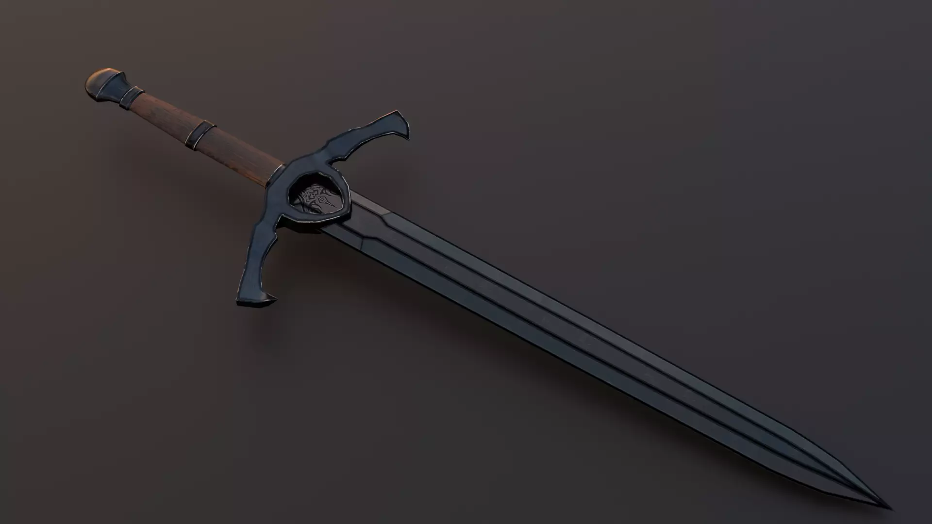 Dark Knight Greatsword Game Ready PBR Medieval Fantasy Weapon Low-poly 3D model_5
