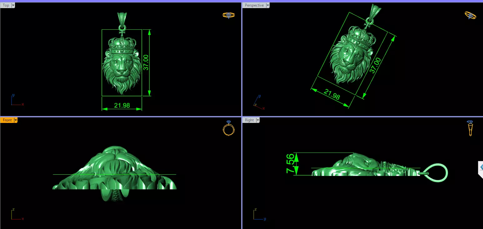 Lion King Pendant 3D print model_1