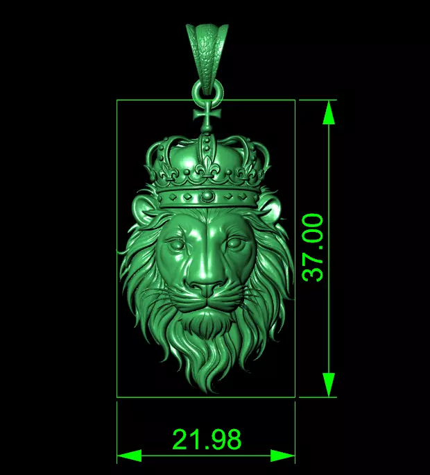 Lion King Pendant 3D print model_0