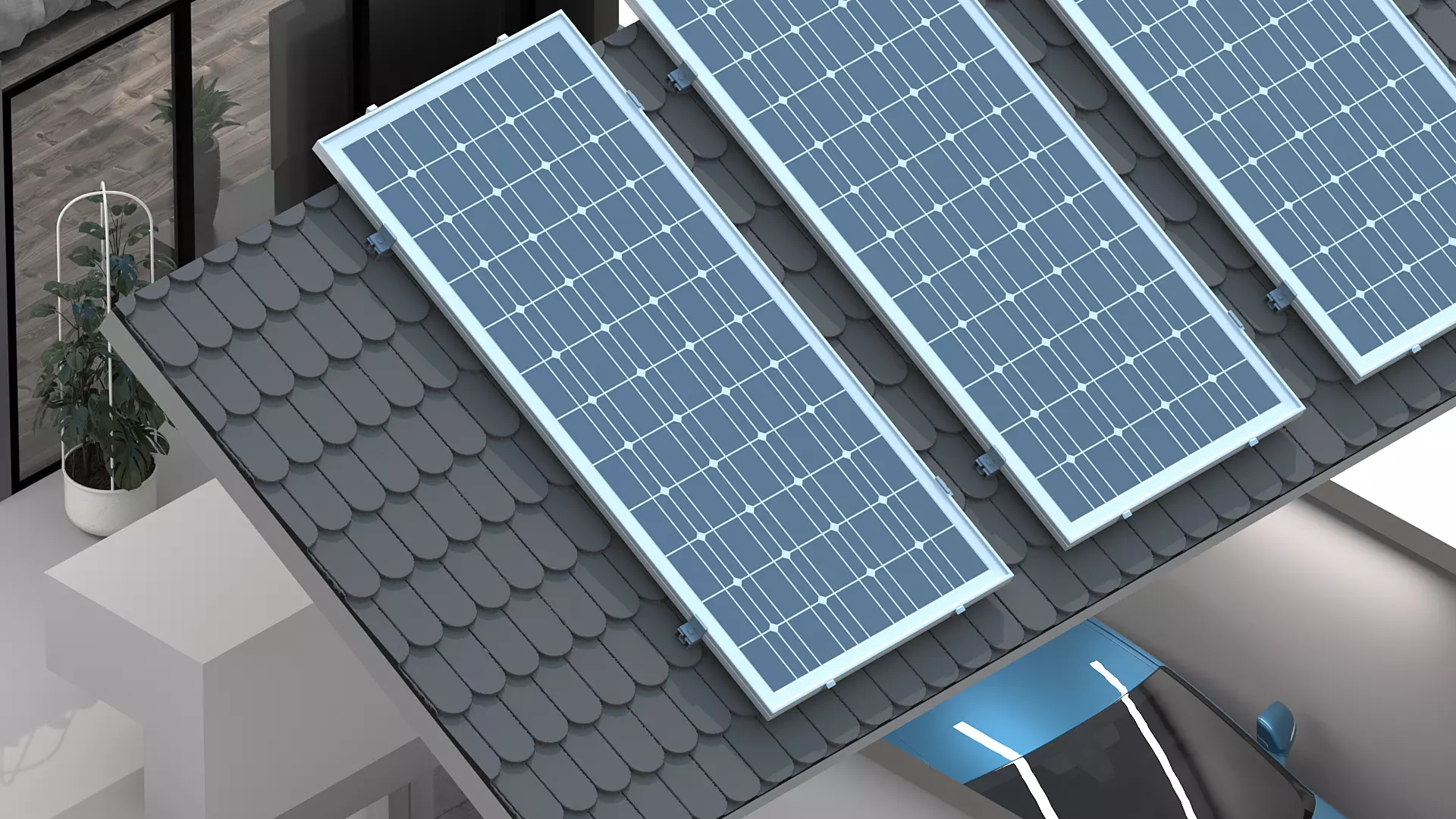 3D House Section View Therm Panel Heat Exchanger 3D model_1