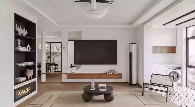 Modern living room dining room interior scenes 483