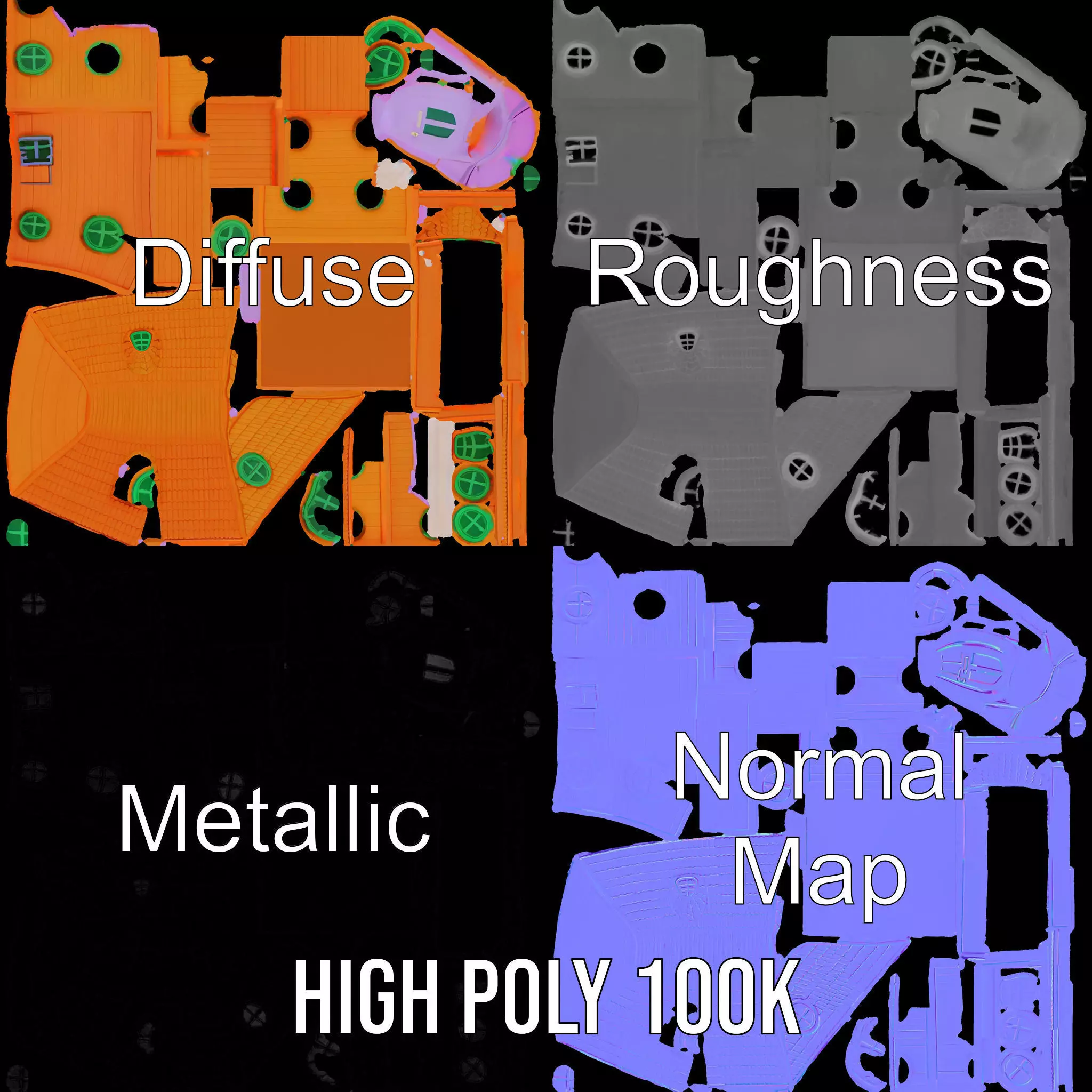 Vibrant Toy House model pack Low-poly 3D model_4