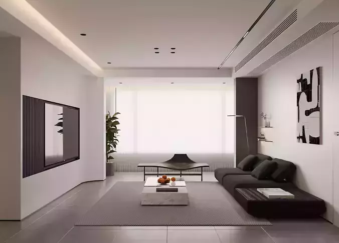 Modern living room dining room interior scenes 485