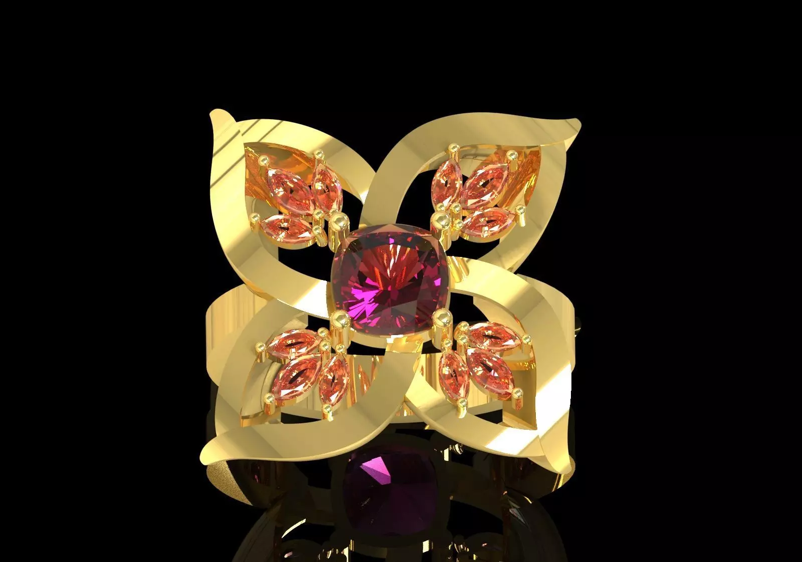 flower design jewelry stl 3dm ring model jr00256 3D print model_13