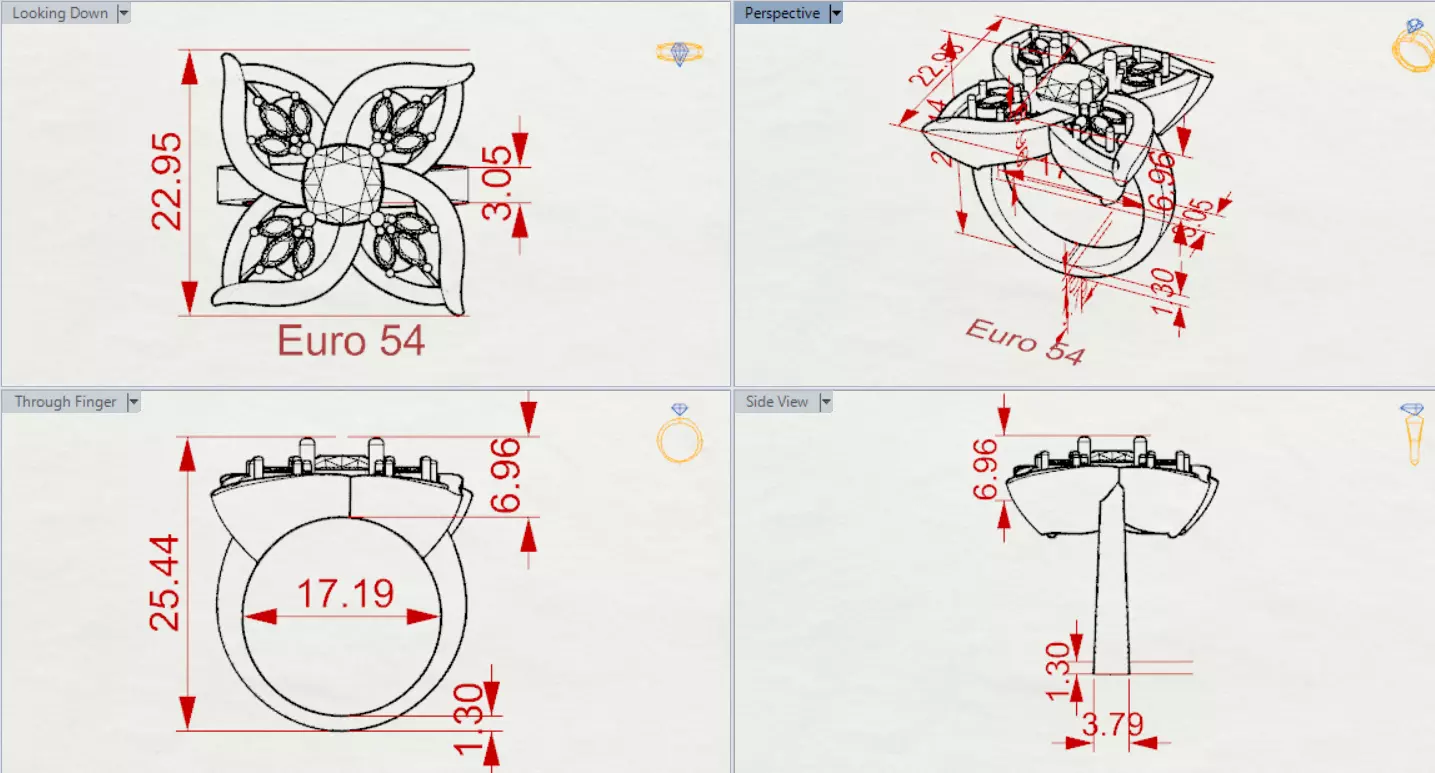 flower design jewelry stl 3dm ring model jr00256 3D print model_19