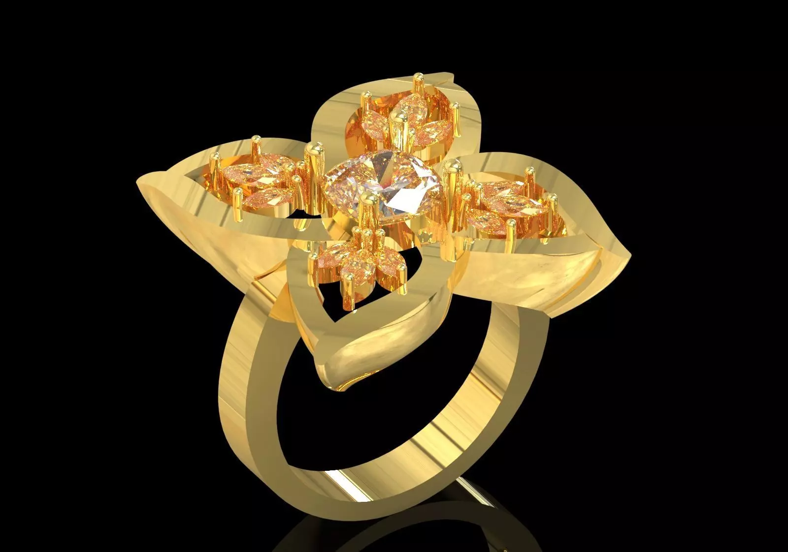 flower design jewelry stl 3dm ring model jr00256 3D print model_12