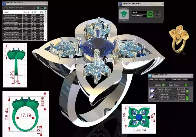 flower design jewelry stl 3dm ring model jr00256 3D print model