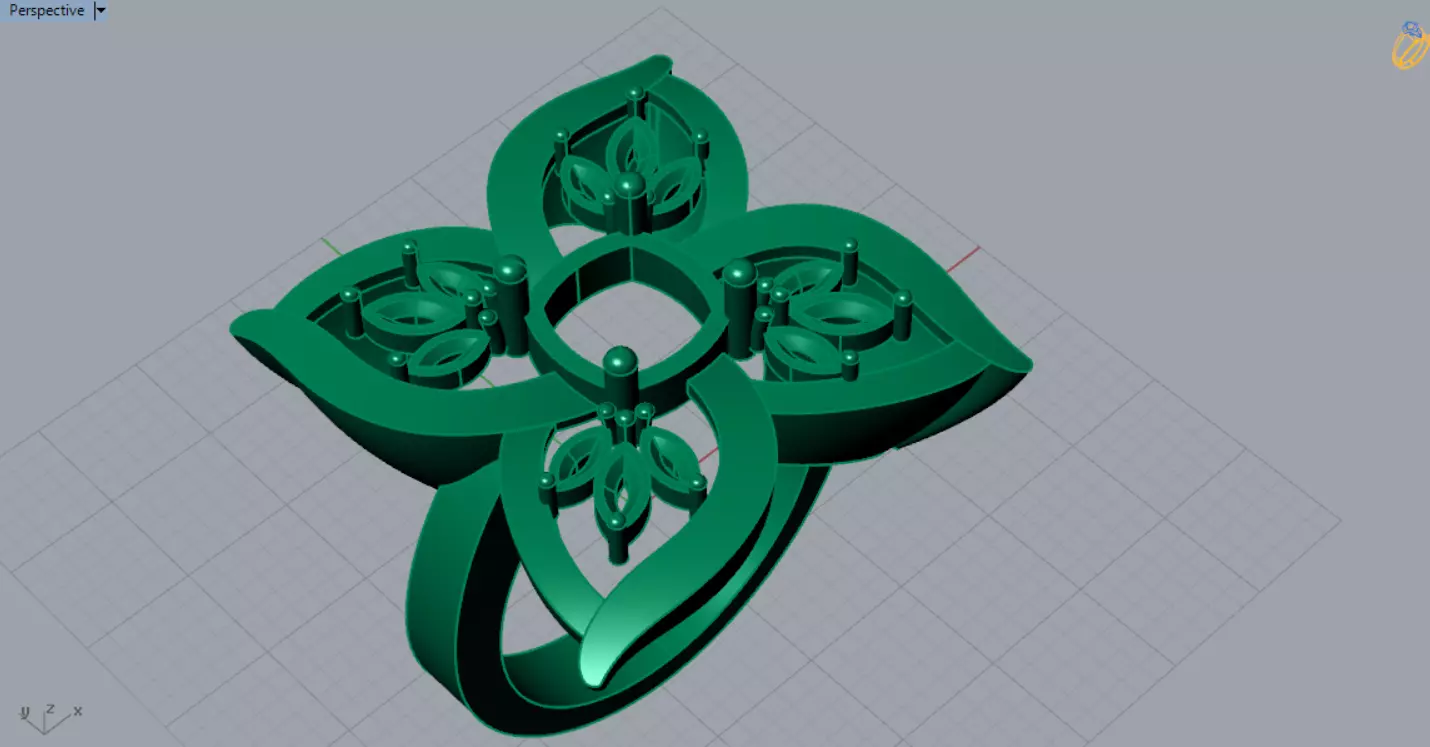 flower design jewelry stl 3dm ring model jr00256 3D print model_6