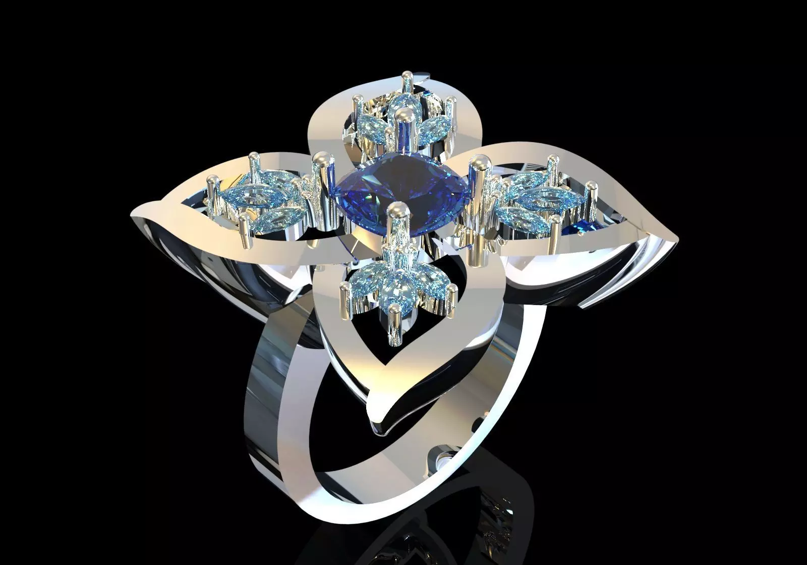 flower design jewelry stl 3dm ring model jr00256 3D print model_1