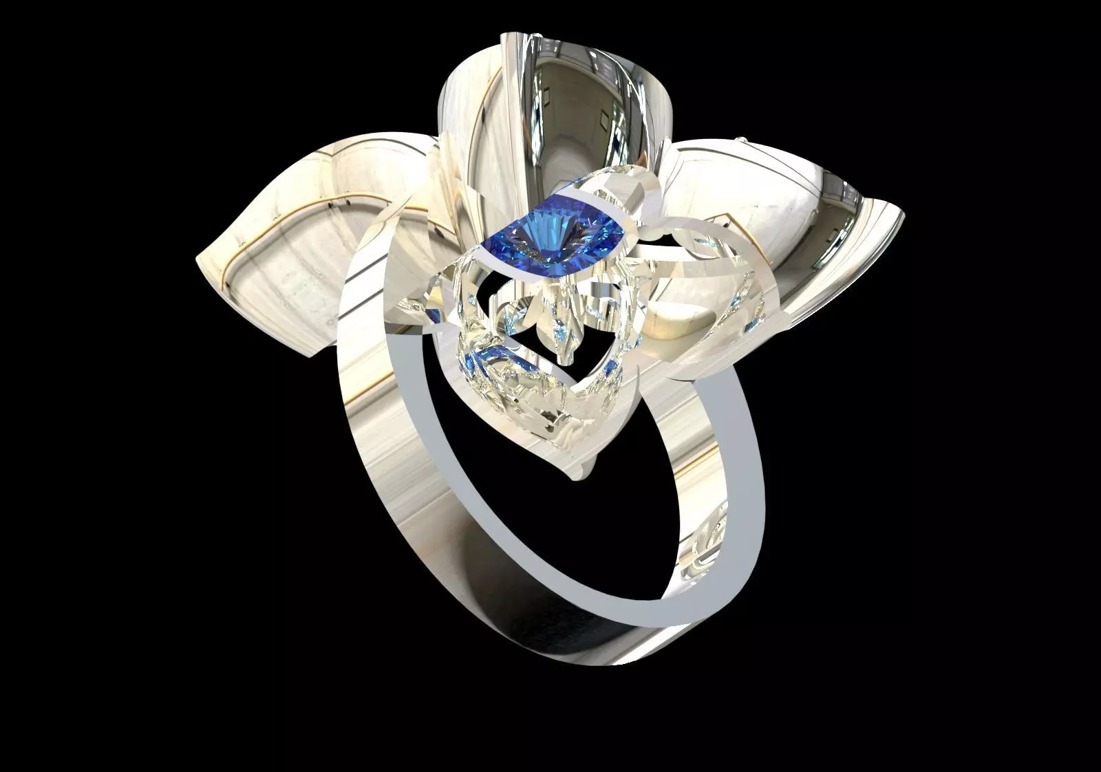 flower design jewelry stl 3dm ring model jr00256 3D print model_11