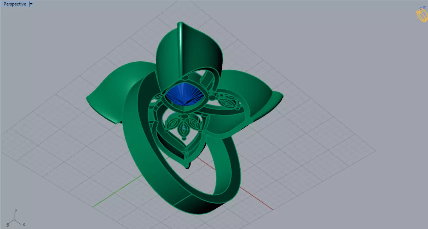 flower design jewelry stl 3dm ring model jr00256 3D print model_10