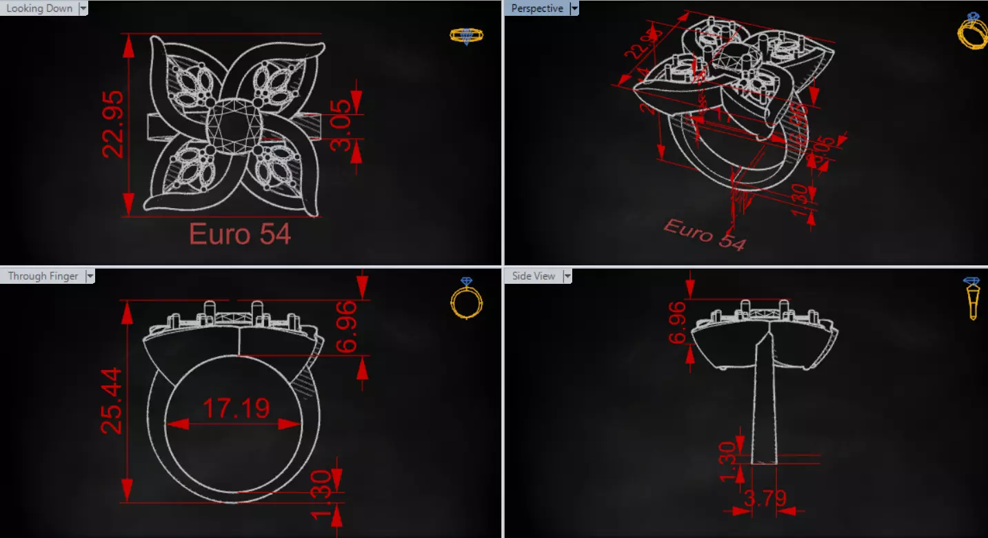 flower design jewelry stl 3dm ring model jr00256 3D print model_18
