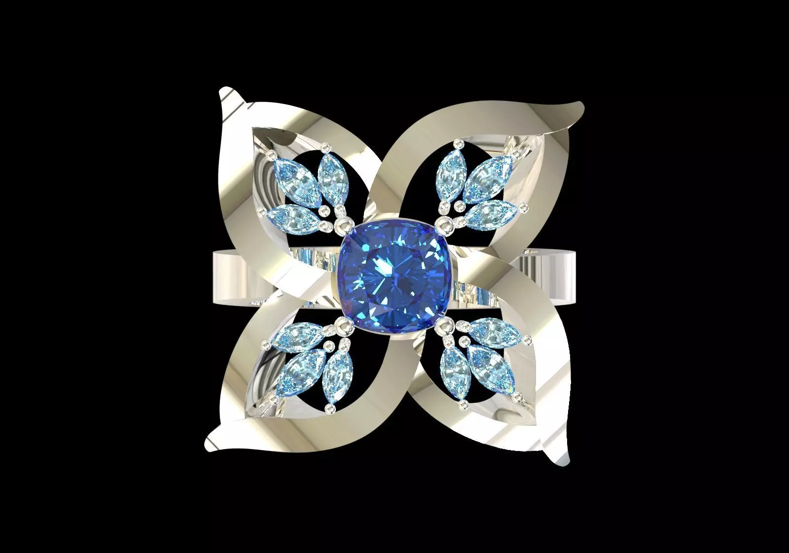 flower design jewelry stl 3dm ring model jr00256 3D print model_4