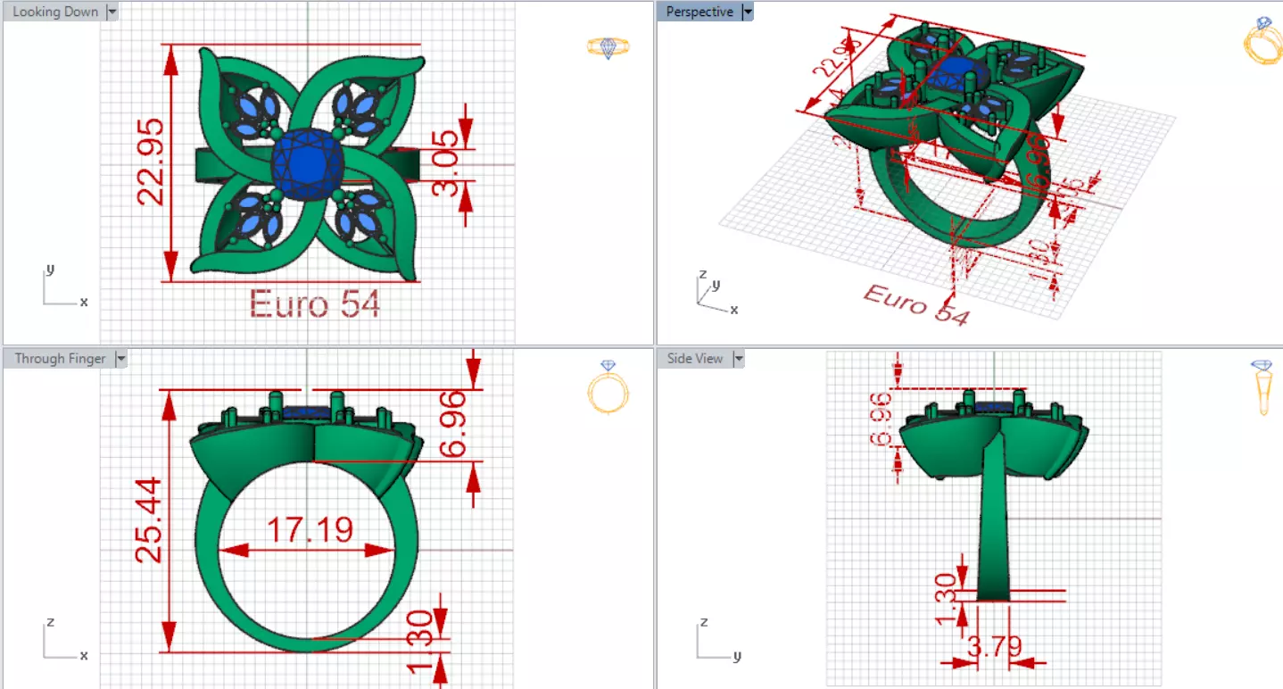 flower design jewelry stl 3dm ring model jr00256 3D print model_17