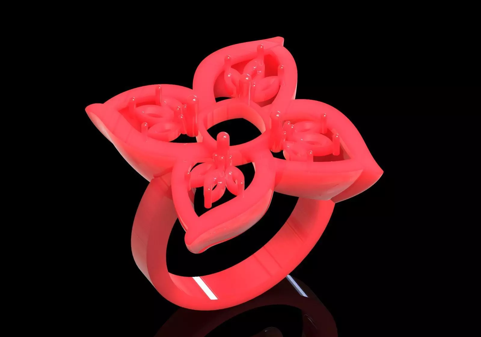 flower design jewelry stl 3dm ring model jr00256 3D print model_15