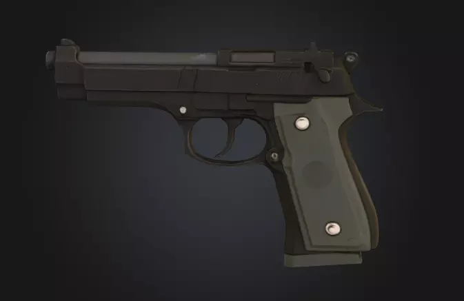 M92 Beretta Pistol 3D Game Ready Low-poly 3D model